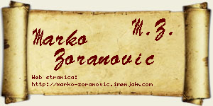 Marko Zoranović vizit kartica